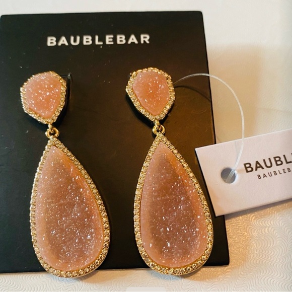 BaubleBar Nordstrom Pink and Gold Drop Earrings - Picture 3 of 3